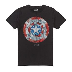 Captain America Mens Shield Sketch T-Shirt / Black